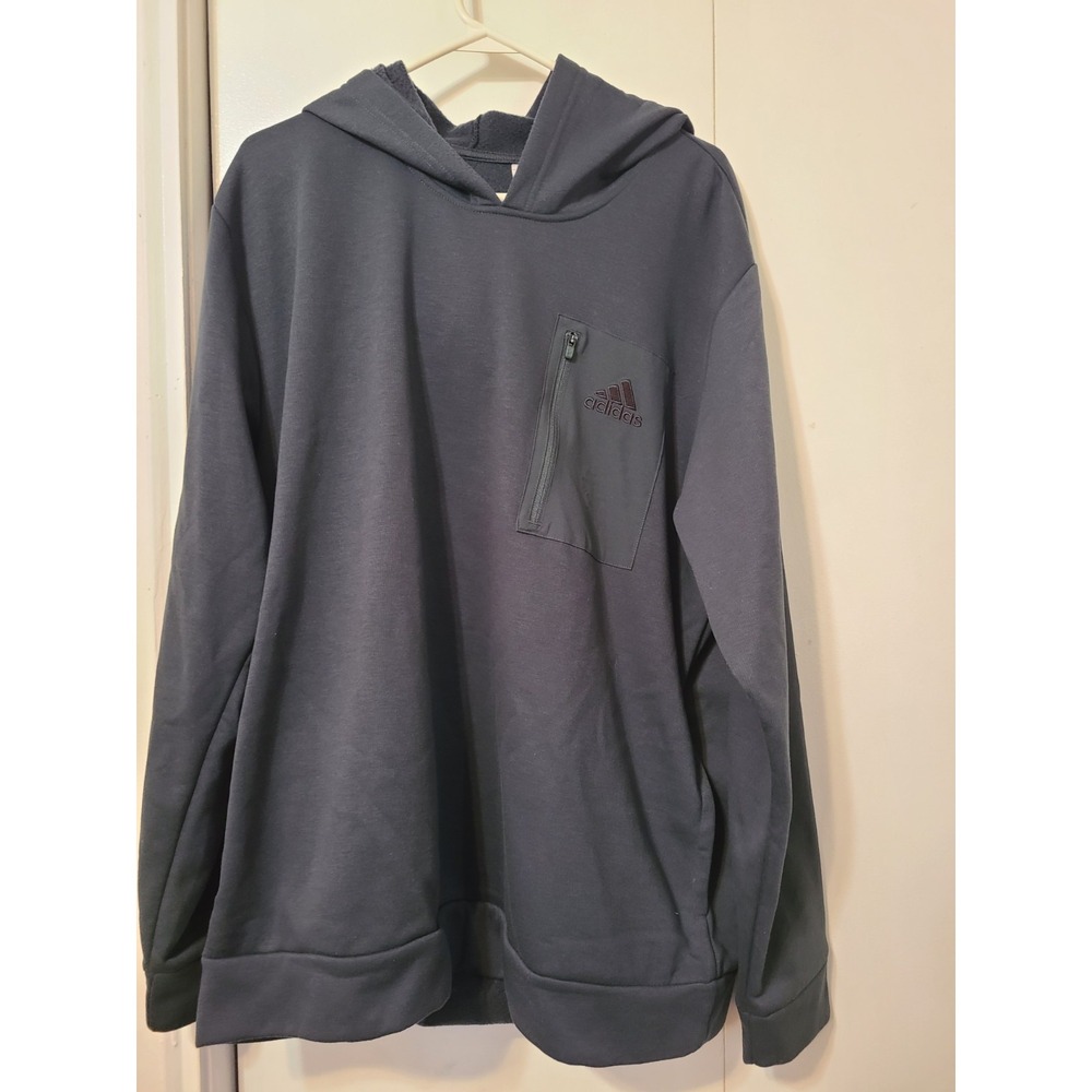 adidas Men's Kangaroo Pocket Hoodie Regular Fit, Green, Size XL